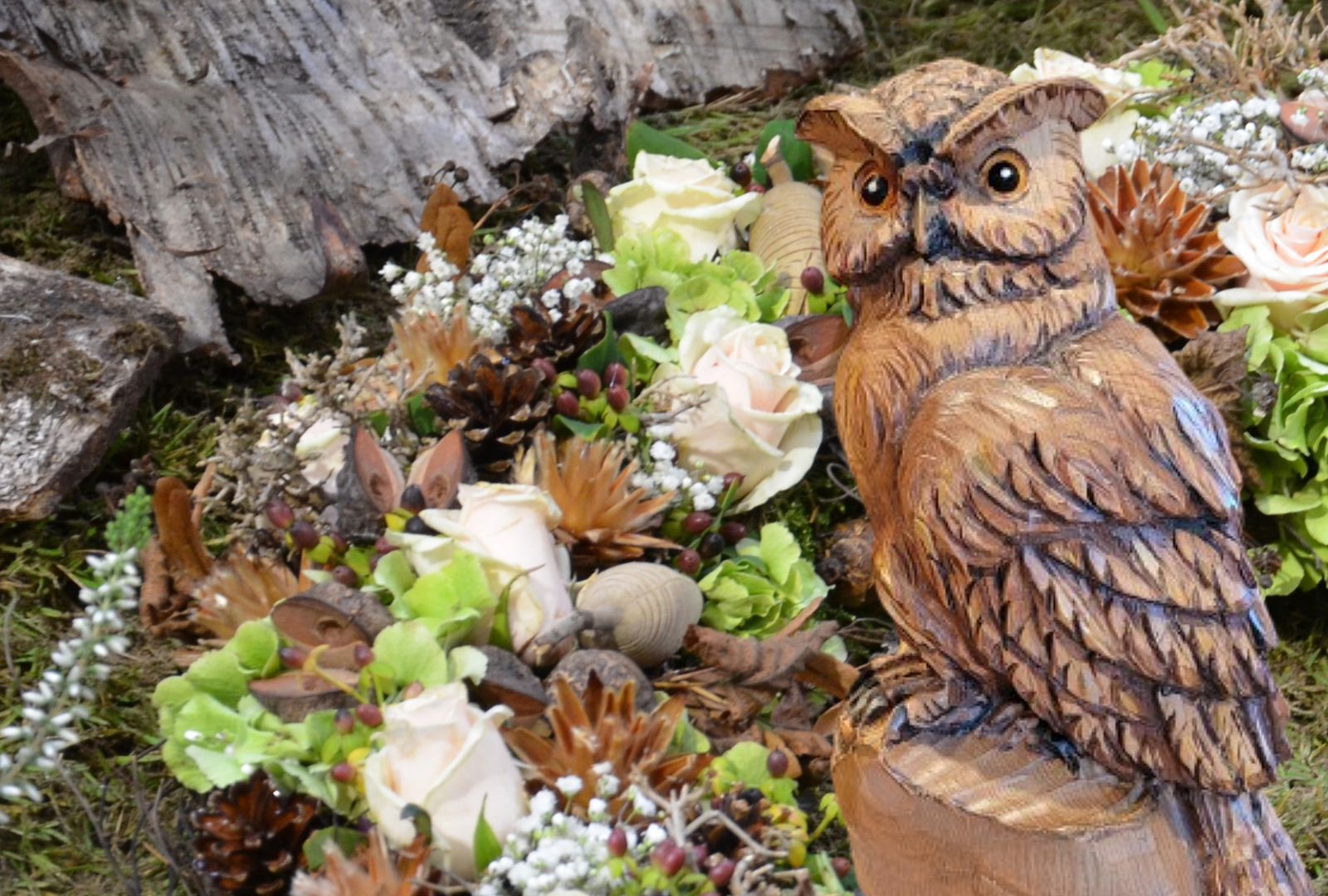 Gufo in legno_decorazione stagionale