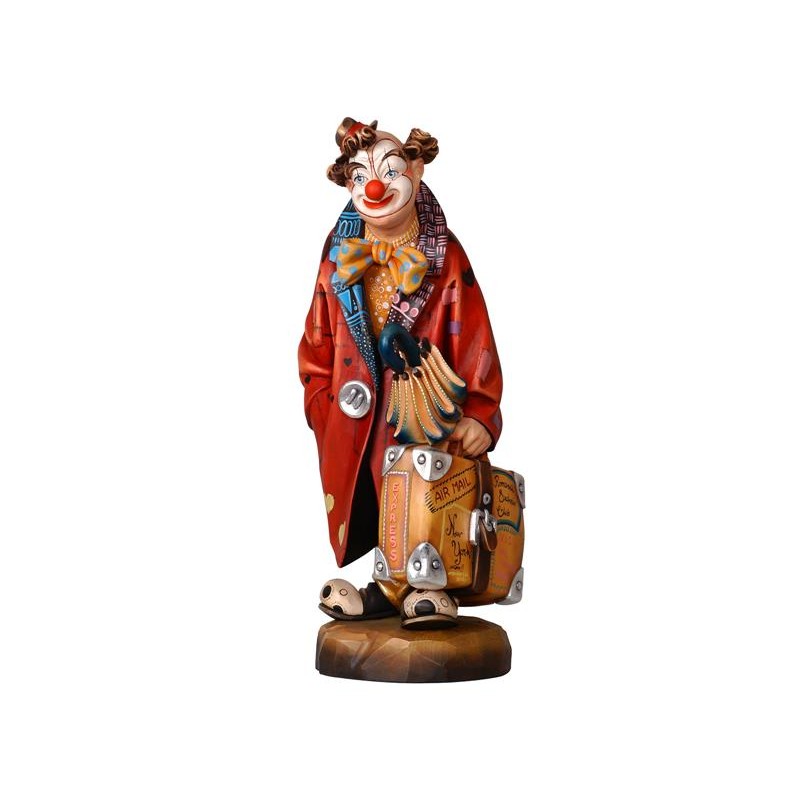 Clown with suitcase