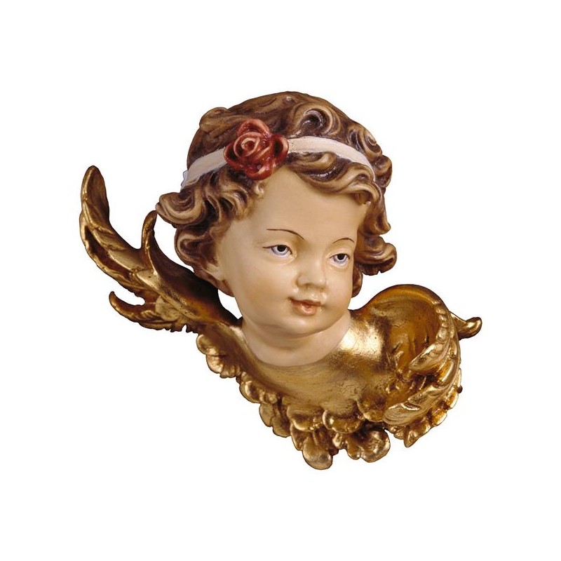 Angel head with rose left side