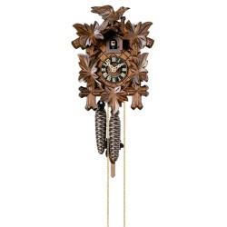 Cuckoo clock with leaves