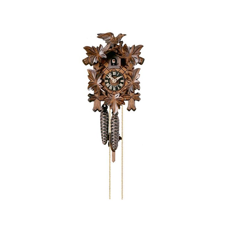 Cuckoo clock with leaves