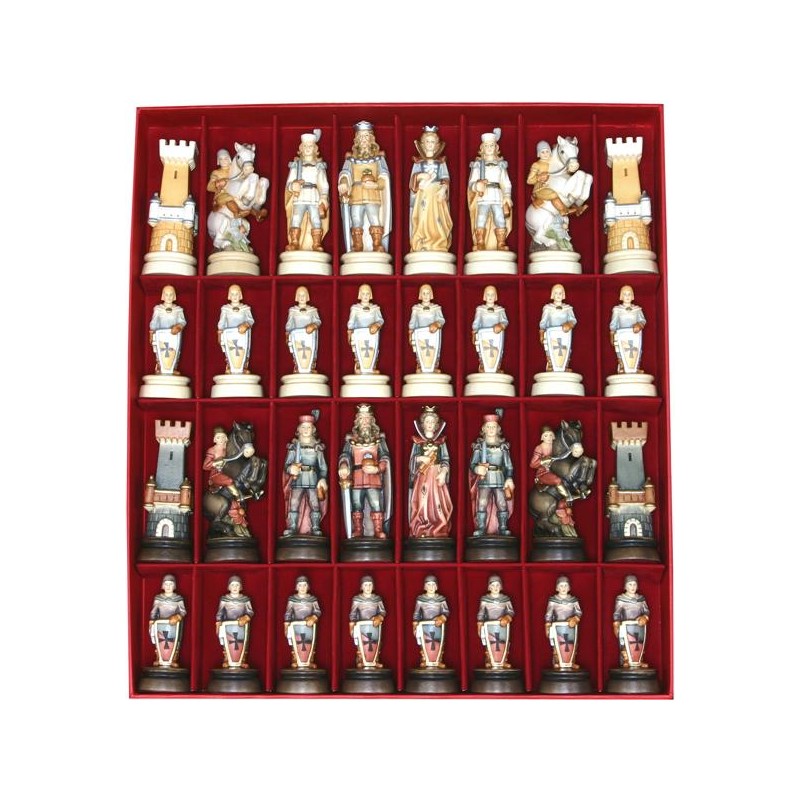 Knight's wood carved chess...