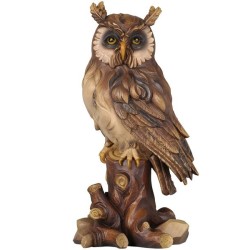Owl on tree-trunk