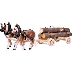 2 Draw-horses with woodcart
