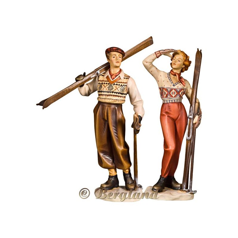 Skifahrer und Skifahrerin